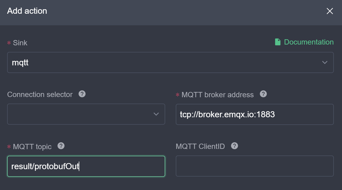 add mqtt action